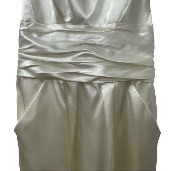 David’s Bridal Dress Ivory Pockets Strapless Short Women’s Size 6 - Picture 7 of 16